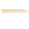 vidaXL Frittst&aring;ende manuell uttrekkbar markise 500x350 cm gul/hvit