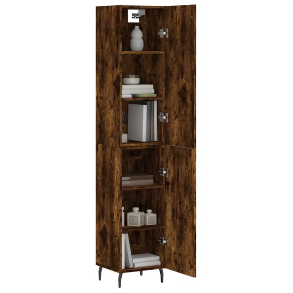 vidaXL Highboard r&oslash;kt eik 34,5x34x180 cm konstruert tre