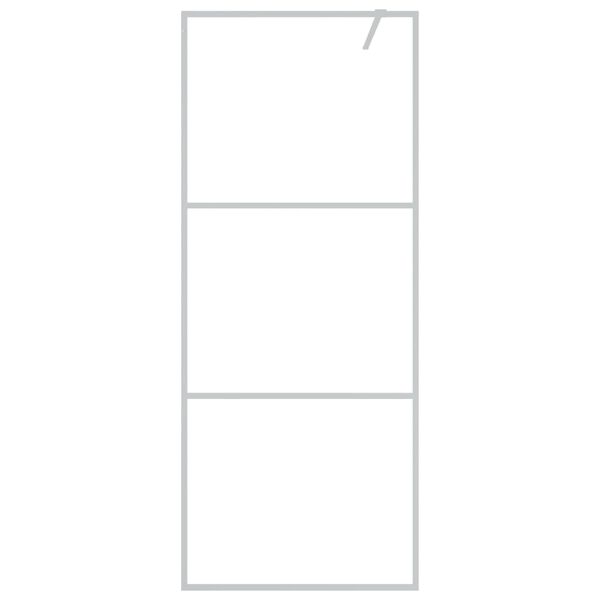 vidaXL Dusjvegg sølv 80x195 cm klart ESG-glass