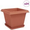 vidaXL Plantepotter 24 stk. Klinker R&oslash;d Plast