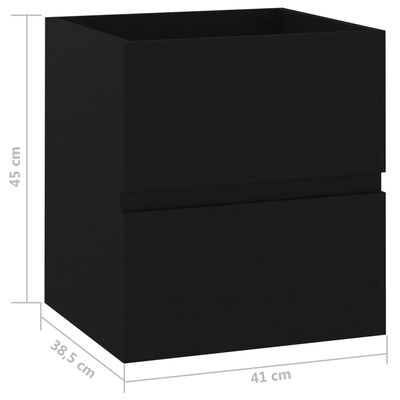 vidaXL Baderomsmøbelsett svart sponplate