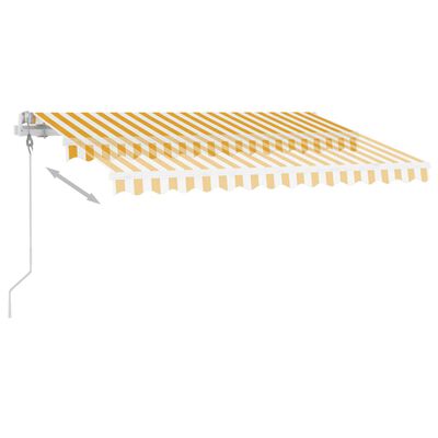 vidaXL Automatisk markise med LED og vindsensor 350x250 cm gul og hvit
