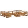 vidaXL Utend&oslash;rs sofa-sett 10 pcs Naturlig Solid akasietre