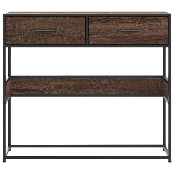 vidaXL Konsollbord brun eik 90x35x80 cm konstruert tre
