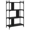 vidaXL Bokhylle 4 etasjer svart 76x32x123 cm konstruert tre