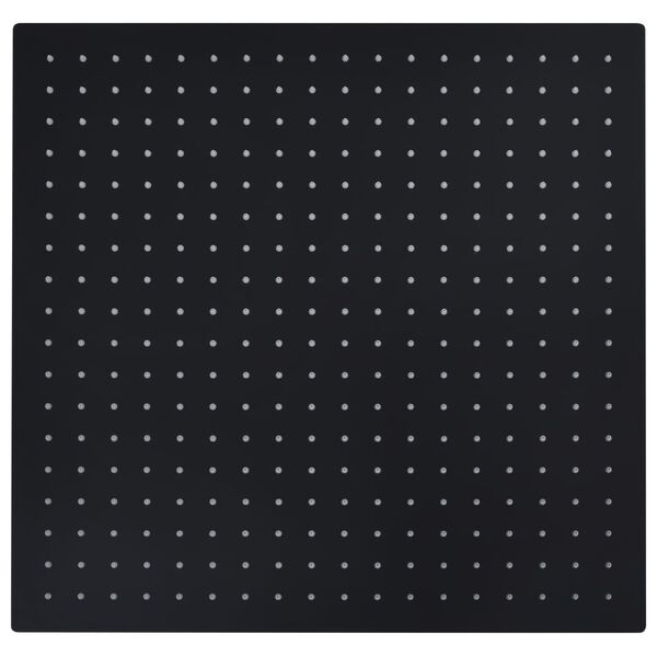 vidaXL Regndusjhode rustfritt stål 50x50 cm firkantet svart