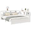 vidaXL Seng med bokhylle uten madrass hvit 150x200 cm heltre furu