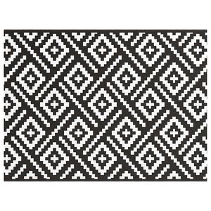 vidaXL Utendørs teppe ARAKIL Hvit og svart 300 x 400 cm PP