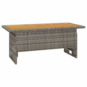 vidaXL Hagebord gr&aring; 100x50x43/63 cm heltre akasie og polyrotting