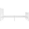 vidaXL Sengeramme i metall med hode- og fotgavl hvit 140x190 cm