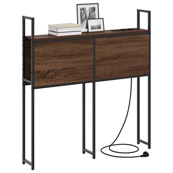 vidaXL Oppbevaringshodegjerde med Ladeplass med hylle brun eik 80 cm