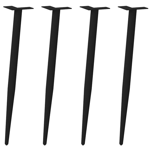 vidaXL Konsollbordben konisk form 4 stk svart 72-73 cm st&aring;l