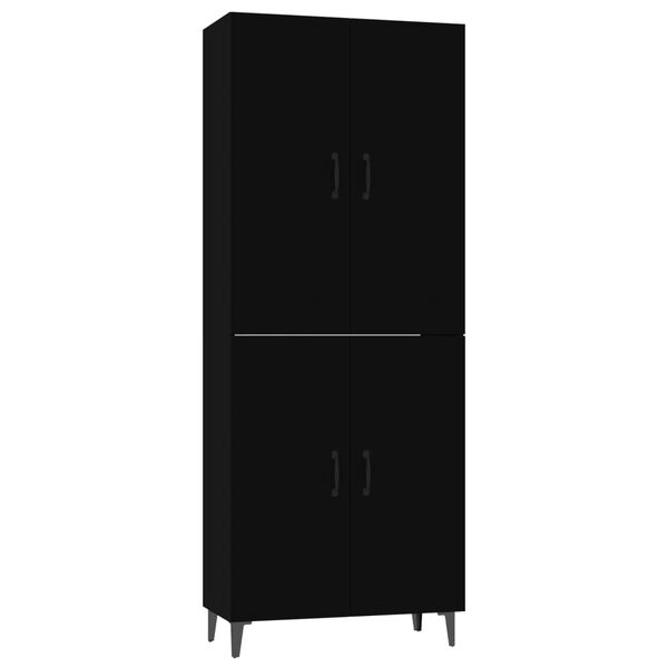 vidaXL Highboard svart 70x34x180 cm konstruert tre