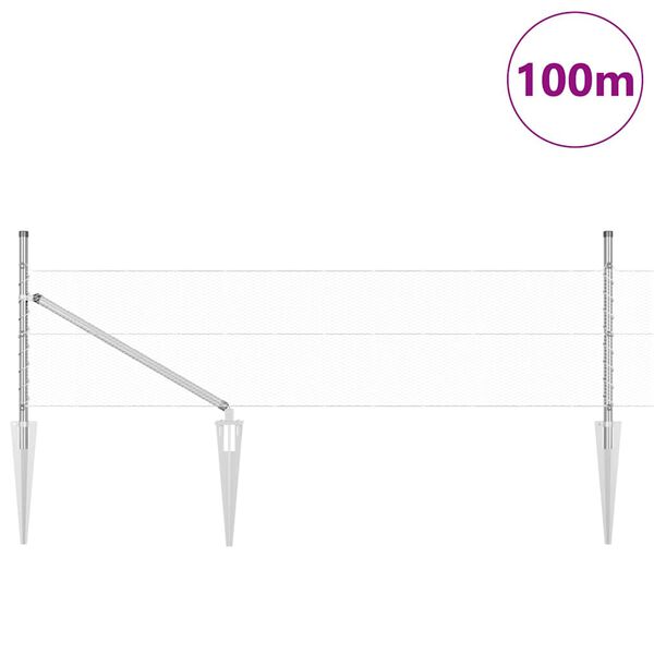 vidaXL Gjerdep&aring;le s&oslash;lv 100 x 0,8 m (13 mm mesh) St&aring;l