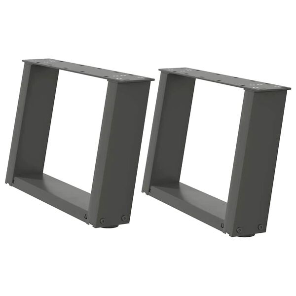 vidaXL Salongbordben U-formet 2 stk antrasitt 40x(30-31) cm st&aring;l