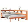 vidaXL Seng med bokhylle uten madrass voksbrun 160x200 cm heltre furu