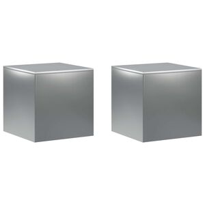 vidaXL Planteholder 2 pcs S&oslash;lv 40 x 40 x 40 cm Rustfritt st&aring;l