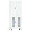 vidaXL Highboard hvit 69,5x34x180 cm konstruert tre