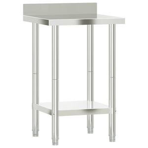 vidaXL Kj&oslash;kkenbenk med bakplate 55x55x93 rustfritt st&aring;l
