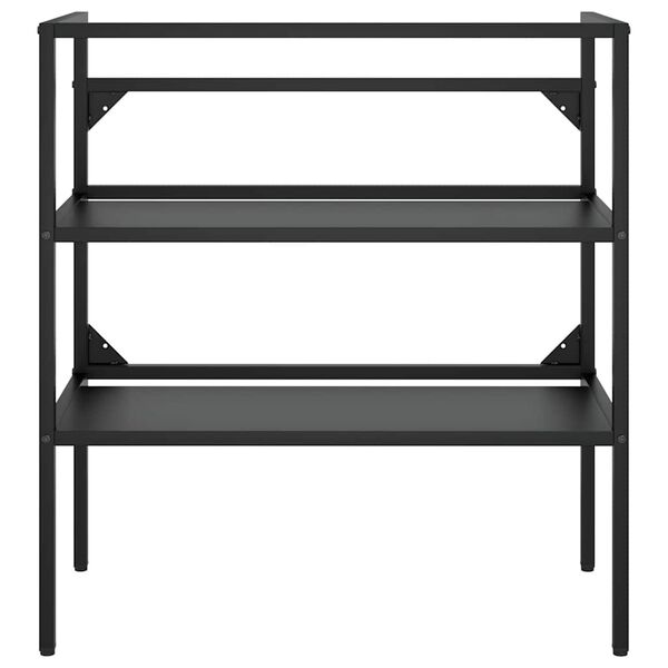 vidaXL Badehylle svart 79x38x83 cm jern