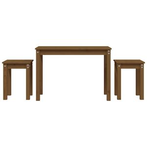 vidaXL Stablebord 3 stk honningbrun heltre furu