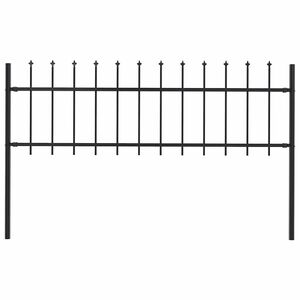 vidaXL Hagegjerde Woerden med spydtopp st&aring;l 170x60 cm svart