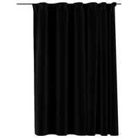 vidaXL Lystett gardin med kroker og lin-design svart 290x245 cm