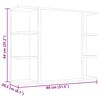 vidaXL Speilskap til baderom betonggrå 80x20,5x64 cm konstruert tre