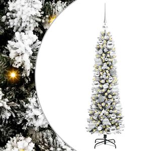 vidaXL Kunstig juletre med 150 LED Hvit 120 cm PVC og Metall og Plast