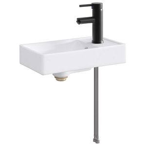vidaXL Baderomsvask med kran og avl&oslash;p Matt Svart 40,5 x 22,5 x 11,5 cm