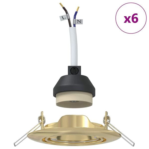 vidaXL Spotlight 6 pcs Gull 9 x 9 x 2.5 cm Metall