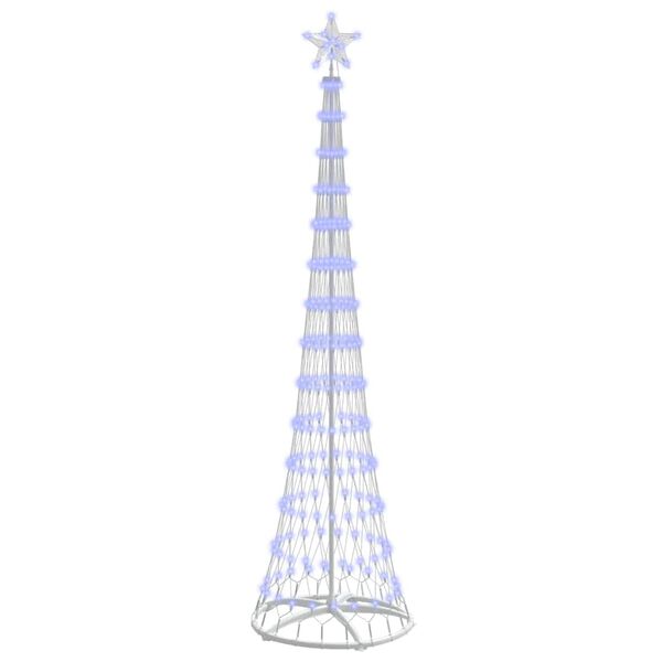 vidaXL LED juletre med 290 LED med stativ Blå 70 x 70 x 250 cm Metall