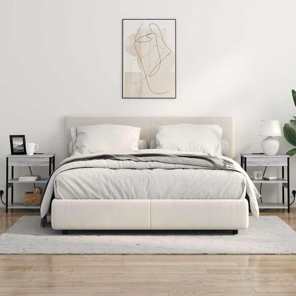 vidaXL Nattbordskap 2 pcs Gr&aring; Sonoma 41 x 31 x 51 cm Konstruert tre