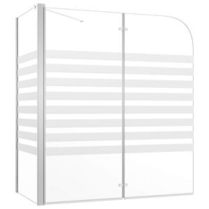 vidaXL Badekarvegg 120x68x130 cm herdet glass stripet