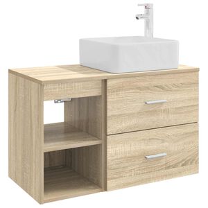 vidaXL Baderomsinnredningssett 2 pcs Sonoma eik Konstruert tre