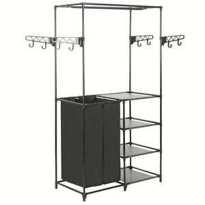 vidaXL Klesstativ st&aring;l og ikke-vevd stoff 87x44x158 cm svart