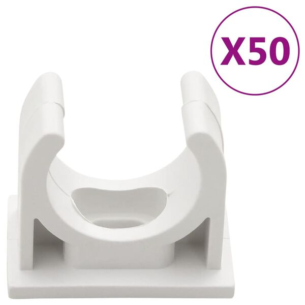 vidaXL Kabelkanaler med klips Ø20 mm 30 m PVC