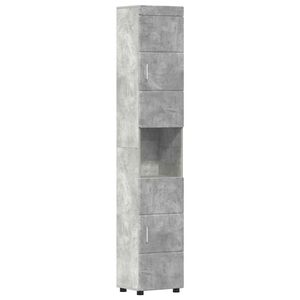 vidaXL Baderomsskapsett TULUM Betonggr&aring; 37 x 31,5 x 203 cm