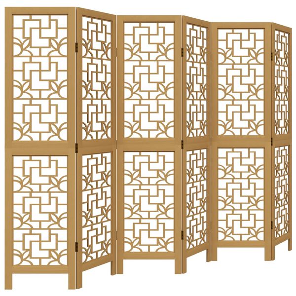 vidaXL Romdeler 6 paneler brun heltre keisertre