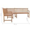 vidaXL Hjørnebenk for hage 185x185x90 cm heltre teak