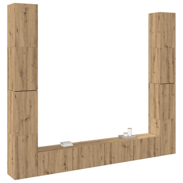 vidaXL Vegghengte TV-benker 6 stk artisan eik konstruert tre