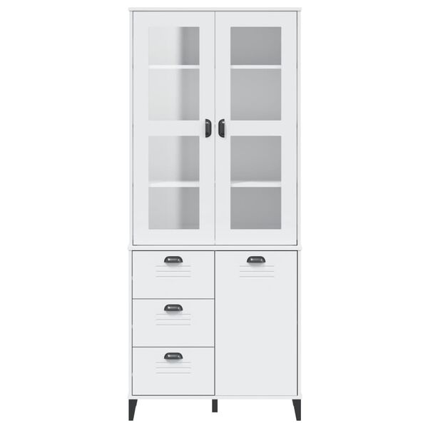 vidaXL Highboard VIKEN hvit 80x40x190 cm heltre furu