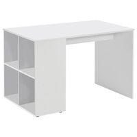 FMD Skrivebord med sidehyller 117x72,9x73,5 cm hvit