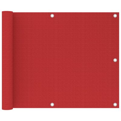 vidaXL Balkongskjerm rød 75x600 cm HDPE