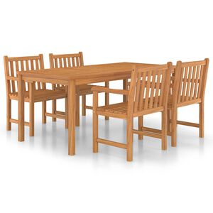 vidaXL 5-delers hagespisesett 180x90 cm heltre teak
