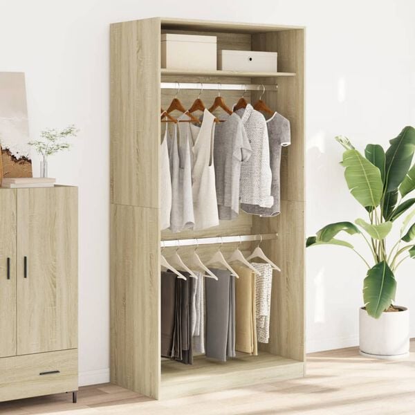vidaXL Garderobe sonoma eik 100x50x200 cm sponplate