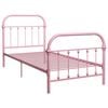 vidaXL Sengeramme rosa metall 90x200 cm