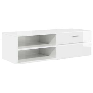 vidaXL Tre skap H&oslash;yglanset hvit 100,5 x 39 x 30 cm Konstruert tre
