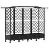 vidaXL Hevet Bed med Trellis og Tak Svart 203,5 x 40 x 129 cm PP