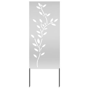 vidaXL Hageprivat skjerm Blomster s&oslash;lv 50 x 140 cm Galvanisert st&aring;l
